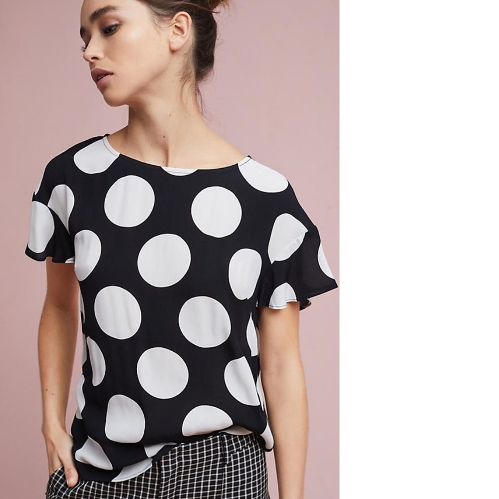 Anthropologie Alexa Flutter-Sleeve Top new
